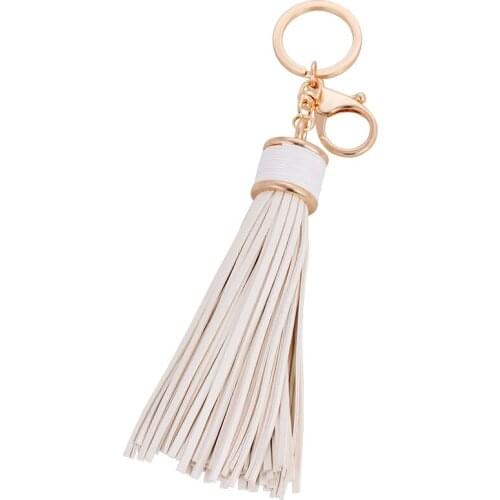 EASYA 6 Colors PU Leather Tassel Keychain Key Holders Hot Sale Fashion Purse Bag Charms Key Chain Car Key Rings