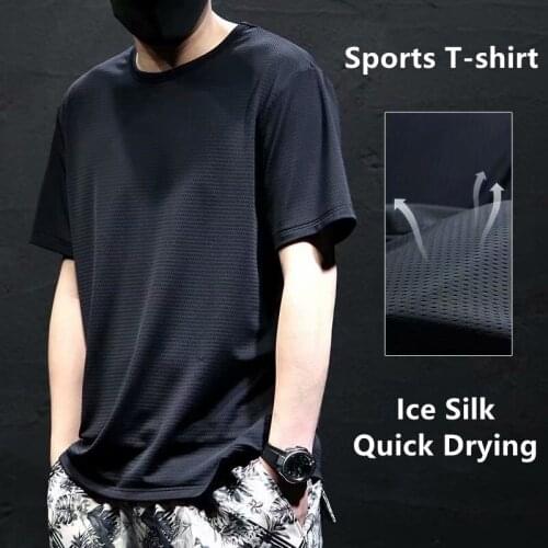 Thin Cool Breathable Quick Drying Ice Silk Tennis T-Shirt New Mens Sportswear Accessories Sports Essential Short Sleeve Top