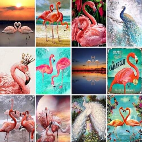 GATYZTORY Full Drill Flamingo DIY Diamond Painting animal Rhinestone Kits Mosaic Art Cross Stitch Handmade Gift Home Decor