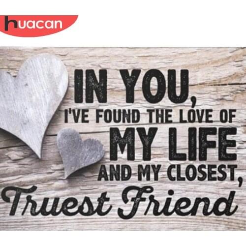 HUACAN Full Square Diamond Painting 5D Love Letter Diamond Art Embroidery Landscape New Arrival Home Decoration Gift