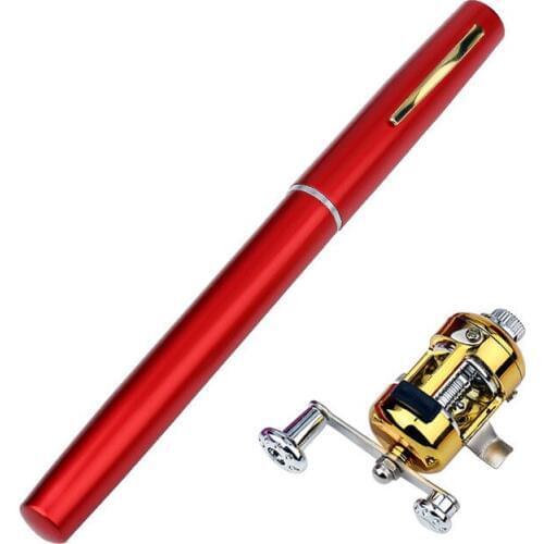 Mini Pocket Telescopic Pen fishing rod Aluminum Alloy Pole 1M Free Shipping