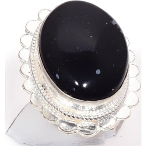 SnowFlake Ring Silver Overlay over Copper, USA Size 8 , R5617