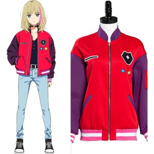 Anime WONDER EGG PRIORITY Kawai Rika Jacket Same Type Kawai Cosplay Costume Red Jacket Hoodie Coat Daily Outfits