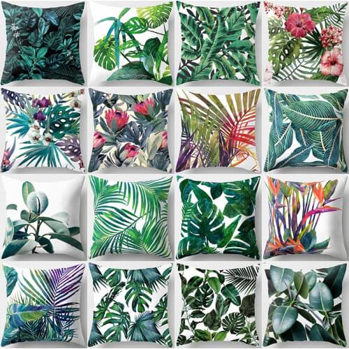 Tropical Plants Pattern Decorative Cushions Pillowcase Polyester Cushion Cover Throw Pillow Sofa Decoration Pillowcover 40506