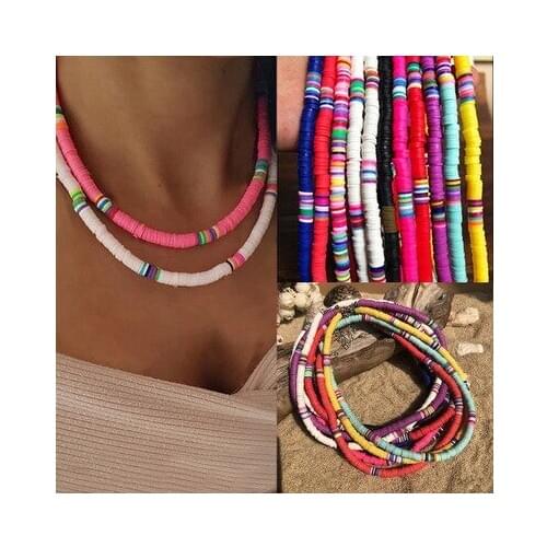 New fashion Simple handmade soft clay necklace For girl Accessories jewelry wholesale