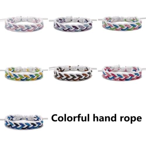 Color Rope Braid Bracelet Suit Girl Bracelet Necklace Toy Gifts Simple Braided Bracelet Jewelry Retro Style Bracelet