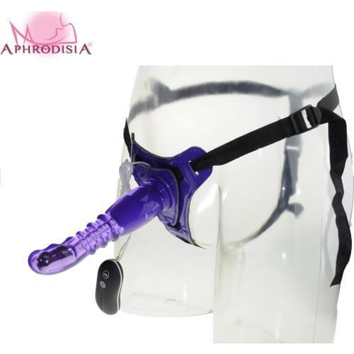 APHRODISIA 8 Inches Strap On Dildo Control Vibration Harness 10 Speed G spot Sex Toys For Couple, Flexible Penis Products Dong