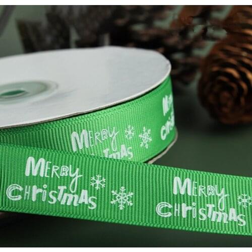 19mm 50yards Christmas Ribbon Printing Snowman for Bow Pin Hair Accessory Flower Gift Box Wrapping Crafts Packing DIY