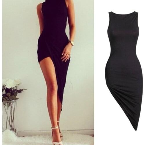 Sexy women Bandage sexy bodycon mini dress 2020 spring summer women fashion clubwear night party sleeveless dress Black tunic#J7