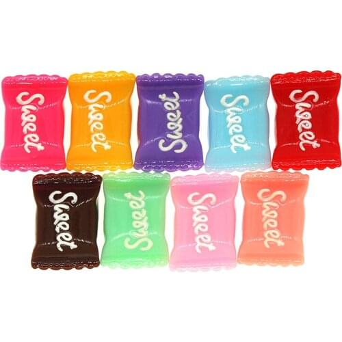10pcs Mixed color cute resin candy patch For DIY Mobile phone case production Fridge magnet finding Accessories New
