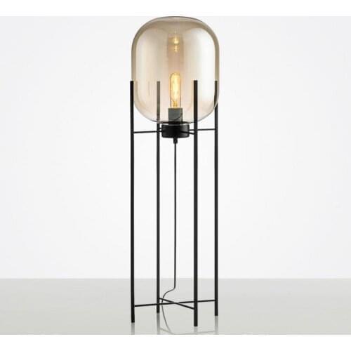 Floor Lamp Four Tripod Lamp Postmodern Bedroom Smoke Gray Glass Standing Lamp Floor Lamps for Living Room