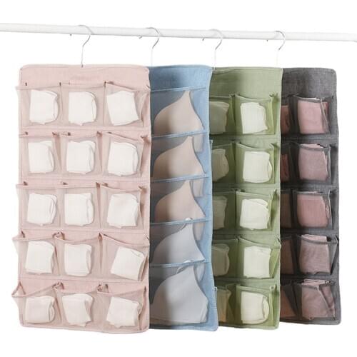Upgrade Underwear Storage Hanging Bags Cationic Waterproof Bra Socks Rack Hanger Folding Clothing Storage Bag Organizer Wardrobe
