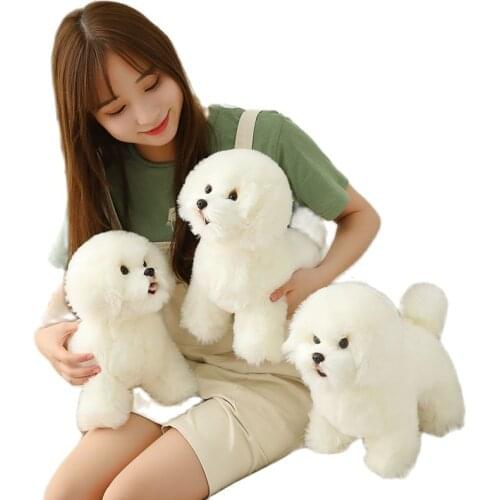 High Quality Simulation Bichon Frise Dog Plush toy Stuffed Korea Lifelike Pomeranian Dog puppy Toys Home Decor Kids brithday