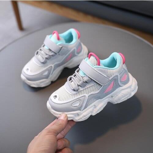 2021 Spring New Kids Sport Shoes For Girls Casual Shoe Students Breathable Mesh Toddler Footwear Boys Sneakers Lightweight