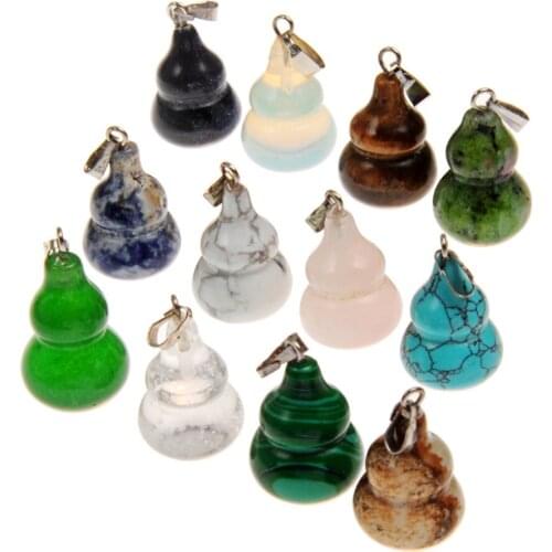 50pcs/lot Grade A Gourd Beads Natural Multicolor Polished Gem Stone Pendant Jewelry for Bracelet Earrings Necklace Free Shipping