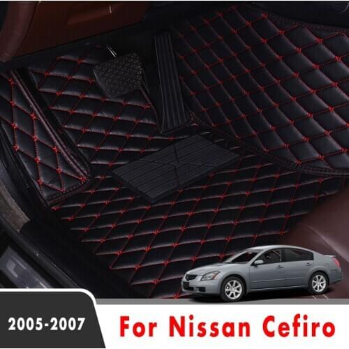Car Floor Mats For Nissan Cefiro 2007 2006 2005 Artificial Leather Car Carpet Foot Pads Styling Custom Auto Interior Accessories