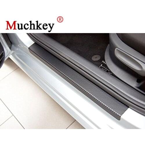 Auto Part Carbon fiber For Honda Pilot Door Sill Scuff Plate Door Threshold Protector Sticker Cover Trim Car Accessories 4Pcs