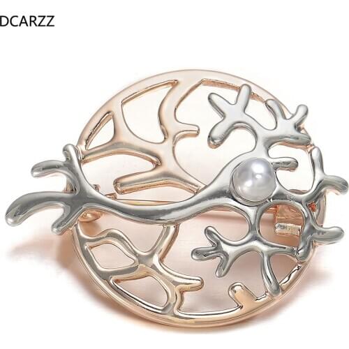 DCARZZ Medical Neuron Brooch Pin Medical Doctors Nurses Gold Lapel Pin Trendy Jewelry Cute Pearl Pins Gift Women Accessories