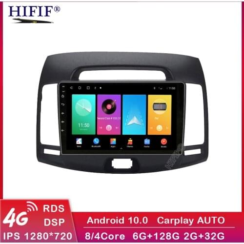 Carplay Quad/Octa-core Android 10 9 inch Car Radio GPS Navigation For Hyundai Elantra 2007 2008 2009 2010 2011 Multimedia Player