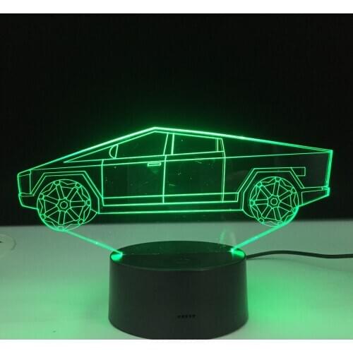 Electric Car Shape 3d Illusion Led Night Light for Child Bedroom Decorative Nightlight Unique Gift for Kids Desk Lamp Dropship