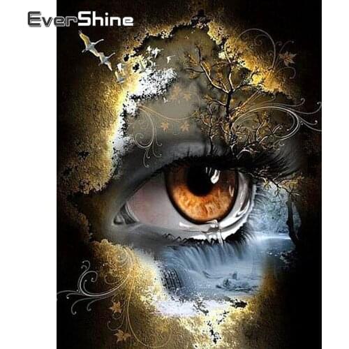 Evershine Eye Diamond Mosaic Full Layout Cross Stitch Diamond Embroidery Sale Portrait Rhinestones Pictures Diamond Painting