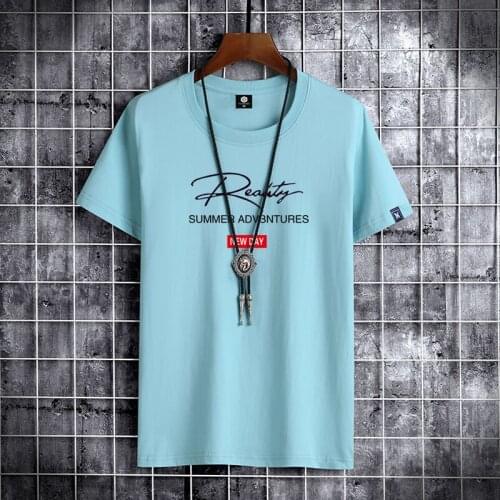 2021 NEW Letter Printing 100% cotton Men T Shirt Hip-Hop Cotton T-shirt O-neck Summer Male Causal Tshirts Fashion Loose Tees B38