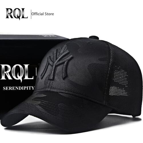 Mens Black Baseball Cap Embroidery Totem Military Camouflage Trucker Hat New Hip Hop Luxury Summer Sun Male Sport Mesh Brand