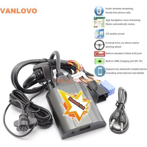 Bluetooth Link Car Kit W/ AUX-IN Interface & USB Charger for VW Radios Alpha 5 Beta 5 Gamma 5 Rhapsody New Beetle Gamma CD