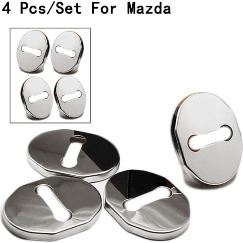 Door Lock Cover Interior Decoration Stainless Steel Modification New Buckle Only For Mazda 2/3/6/M6/Axela/ATENZA/CX-5/CX-4