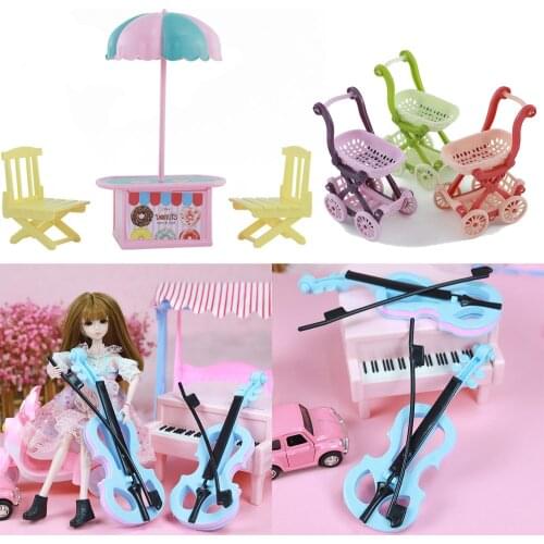 Dollhouse Furniture Barbies Car Doll Accessories Wheelbarrow Recliner Violin For 1/12 BJD Doll Accessories,Mini Shopping Cart