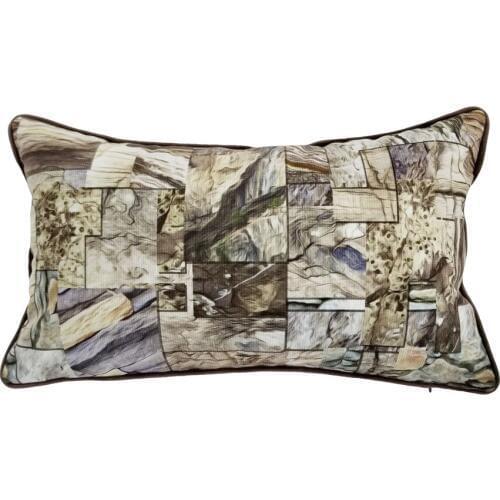 Fashion Multi Color Abstract Digital Print Lumbar Pillow Case Waist Brown 30 x 50 cm Velvet Pipping Home Decor Free Shipping