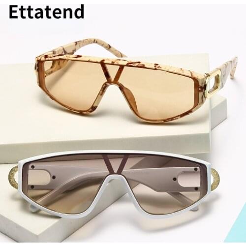 Fashion One-piece Sunglasses Women Men Oversized Vintage Luxury Brand Designer Sun Glasses Luxury Shades Sports Cycling Eyewear