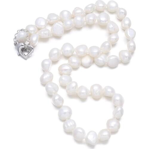 New 8-9mm Double-faced Freshwater Gray White Pearl Necklace Simple And Stylish DIY Jewelry Gift Chain Length 45cm