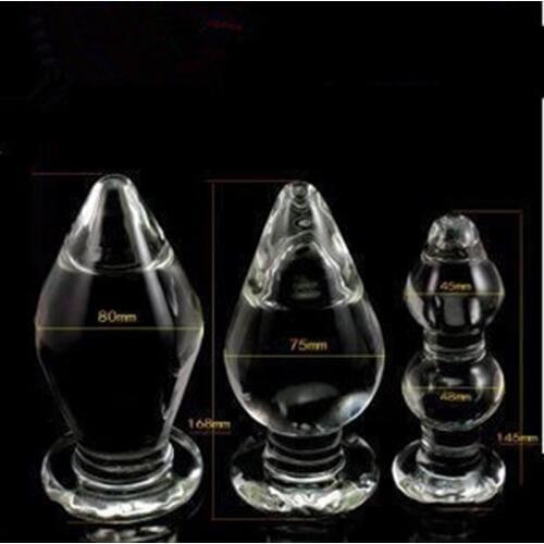 New big size Clear Crystal Glass Big Anal Plug Dilator Anal Pull Beads adult Masturbation Expander big size Butt Plug Sex Toy