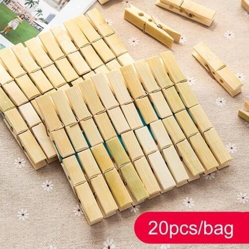 High Quality Natural Bamboo Clothes Peg wooden Socks Bed Sheet Wind-Proof Pins Clothespin Craft Clips Household Clothespins