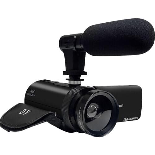 Digital Camera Professional with Lens Microphone 1080P HD 16 Million Pixel Handheld DV Camcorder Shoot Digital Camera