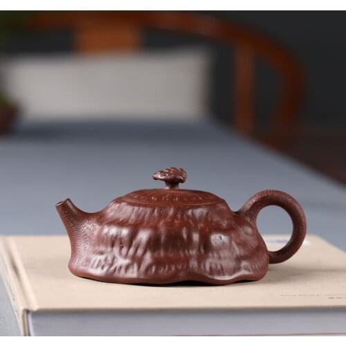 Recommended quality goods by manual undressed ore purple clay ganoderma lucidum office gift teapot tea pot of kung fu