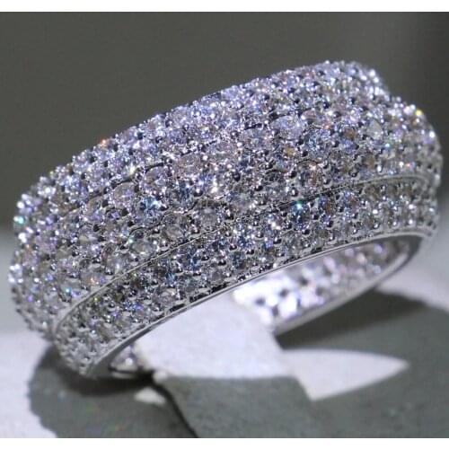 Luxury Women Rings Classic Cut Zircon Inlaid Full Shine Rings Charms Wedding Engagement Band Fashion Jewelry
