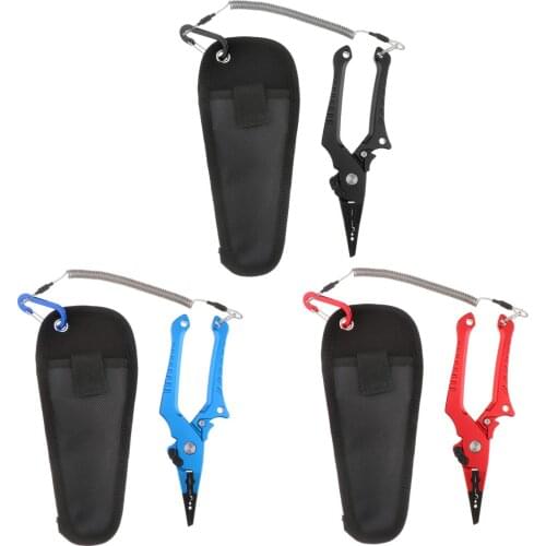 Fishing Pliers Scissors Cutter Hook Remover Saltwater Easy Carrying Self-locking Aluminum Alloy Clamp Hook Clamp Control