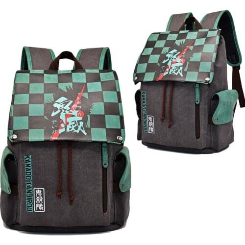 Anime Demon Slayer Backpack Kimetsu No Yaiba Exquisite Design Cosplay Canvas School Bag Travel Mochila Feminina Notebook Bags