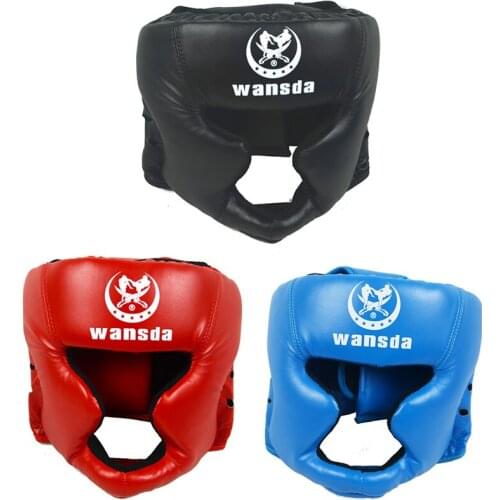 Full Cover Boxing Helmet Sanda Taekwondo Training Professional Head Guard Adult Child Muay Thai Fighting Fitness Protective Gear