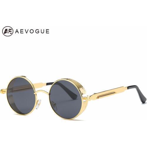 AEVOGUE Polarized Sunglasses For Men/Women Steampunk Style Round Alloy Frame Hot Selling Unisex Sun Glasses UV400 AE0519