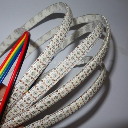 1 meter 144pcs APA-102C addressable led pixel strip,144pixels/m;WHITE PCB;waterproof by silicon coating;IP65