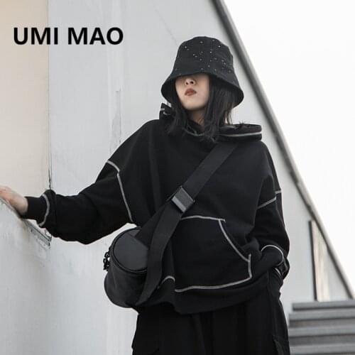 UMI MAO Spring Autumn Sweater Womens Pullover Loose Version Dark Niche Design Sense Thickening Loose Ins Top Trend Y2k