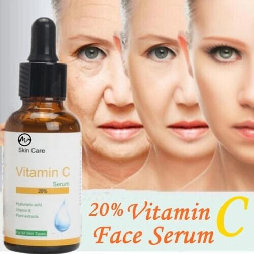 Minch 50ml 20% Vitamin C Face Serum Hyaluronic Acid Skin Oil Anti-wrinkle Whitening Anti-aging Moisturizing Essential Oil