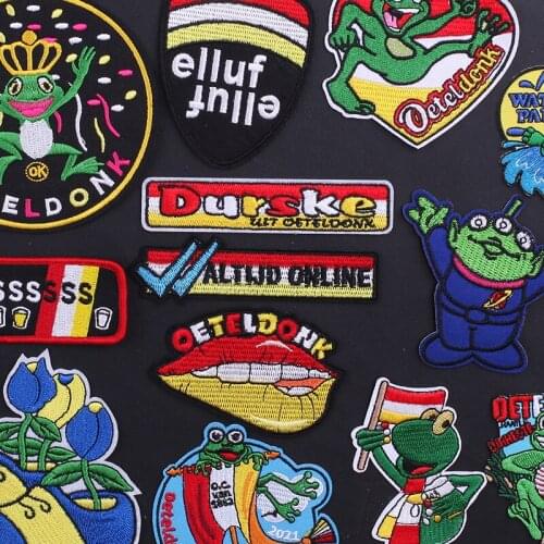 Iron on Patches for Clothes Ironing Patches Letters Clothing Stickers Embroidery Patch Sewing Diy Oeteldonk Applique Stripes A