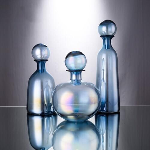 Diamond star blown glass vase gradient pearlescent hydroponic plant flower arrangement