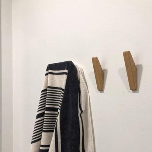 1pc/set Natural Wood Hook Clothes Hanger Wall Hanging Key Holder Hat Scarf Handbag Storage Rack Coat Hook Decorative