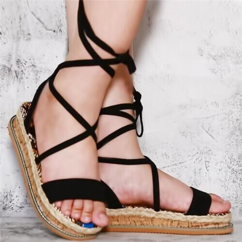 Summer Women Snake Sandals Platform Heels Cross Strap Ankle Lace Peep Toe 2020 Fashion Beach Party Ladies Shoes