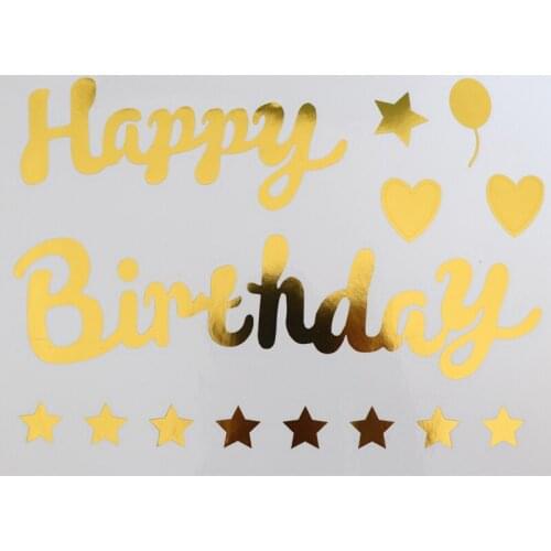 Happy Birthday Sign Vinyl Wall Board Sticker Parties Wall Art Decals Anniversaire Personalized Home Decoration